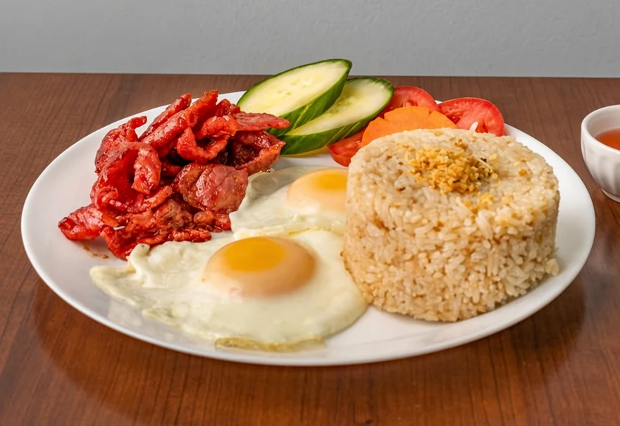 Tocilog all-day silog breakfast at Sagana Foods in Calgary, AB